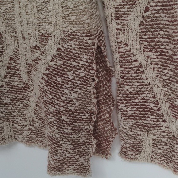 Knox Rose Ombre Cream Tan Rose Striped Knit Scoop Neck Side Slit‎ Sweater Small - Picture 5 of 13